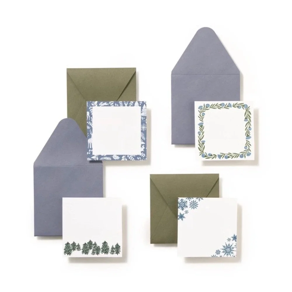 Minted Woodland Wonder Mini Card Set 60 Cards 60 Envelopes Winter Nature Designs